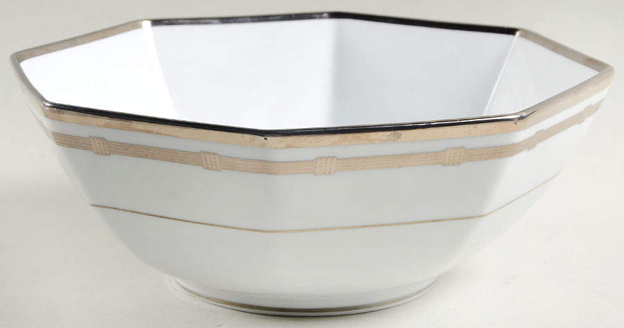 Gaudron Platinum 9" Octagonal Vegetable Bowl by Christian Dior-1