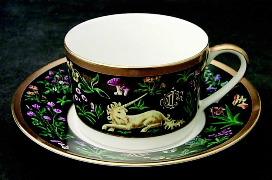 Licorne Flat Cup & Saucer Set by Christian Dior-1