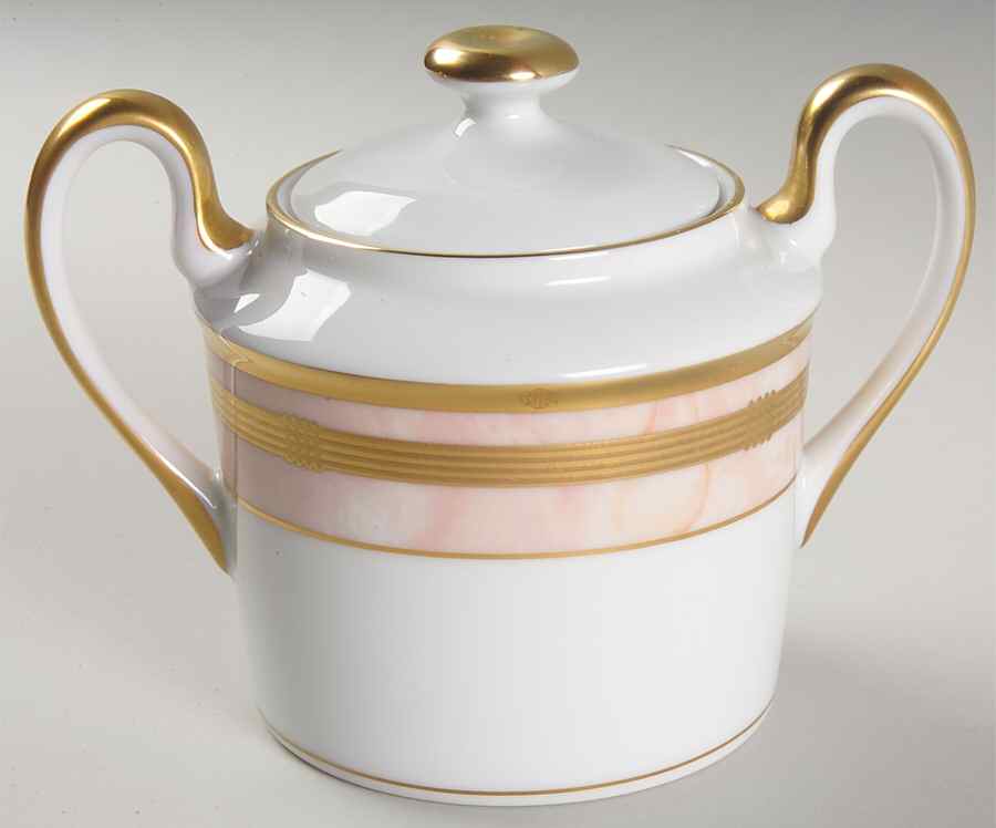 Gaudron Marbre Rose Sugar Bowl & Lid by Christian Dior-1
