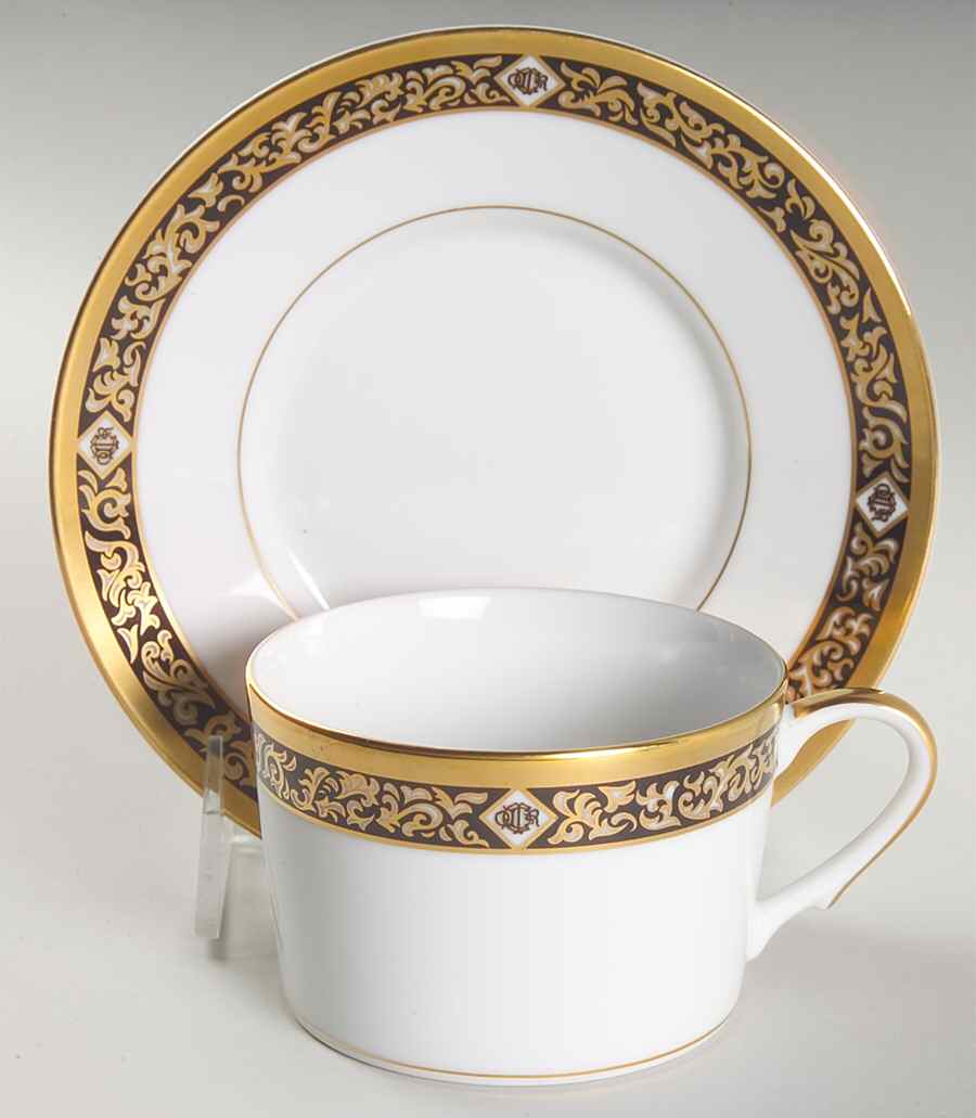 Nuit D' Or Flat Cup & Saucer Set by Christian Dior-1