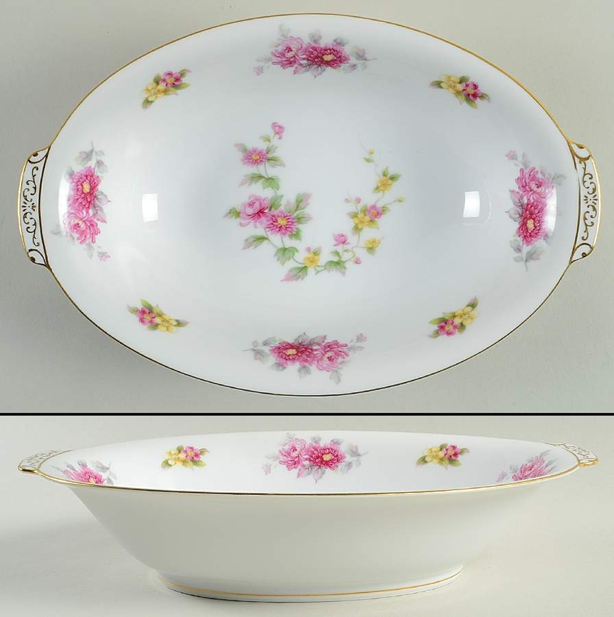 Charmaine 10" Oval Vegetable Bowl by Cherry China (Japan)-1
