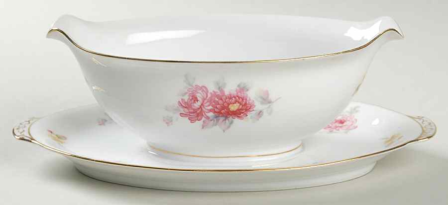 Charmaine Gravy Boat with Attached Underplate by Cherry China (Japan)-1