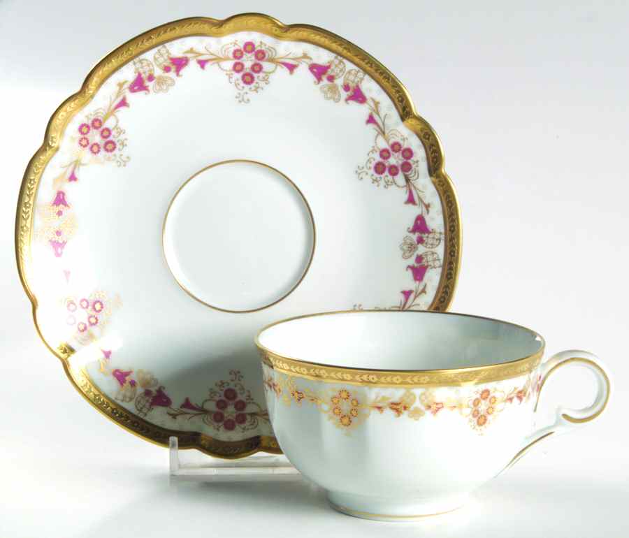 Alencon Flat Cup & Saucer Set by Charles Field Haviland-1
