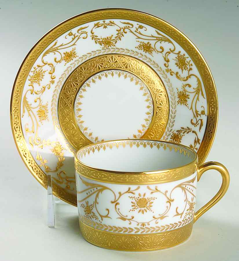 Dynasty Gold Flat Cup & Saucer Set by Charles Field Haviland-1