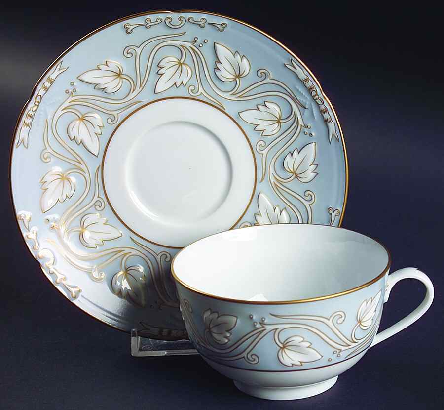 Eugenie Gris Footed Cup & Saucer Set by Charles Field Haviland-1