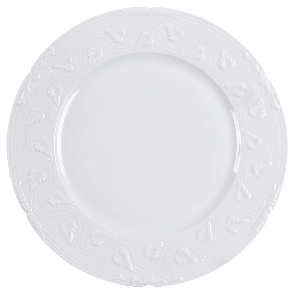 Imperatrice All White Large Dinner Plate by Charles Field Haviland-1