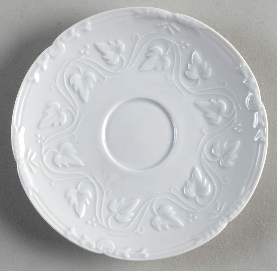 Imperatrice All White Saucer for Demitasse Cup by Charles Field Haviland-1