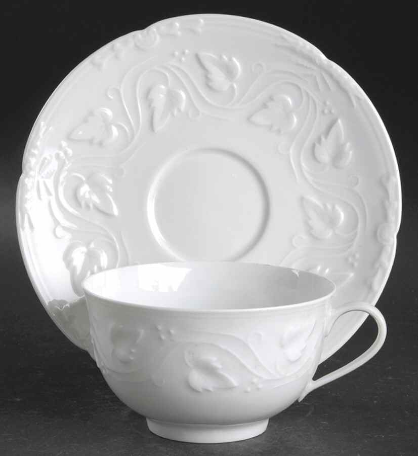 Imperatrice Ivory Flat Cup & Saucer Set by Charles Field Haviland-1
