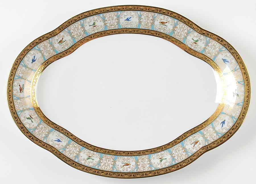 Pompadour 16" Oval Serving Platter by Charles Field Haviland-1