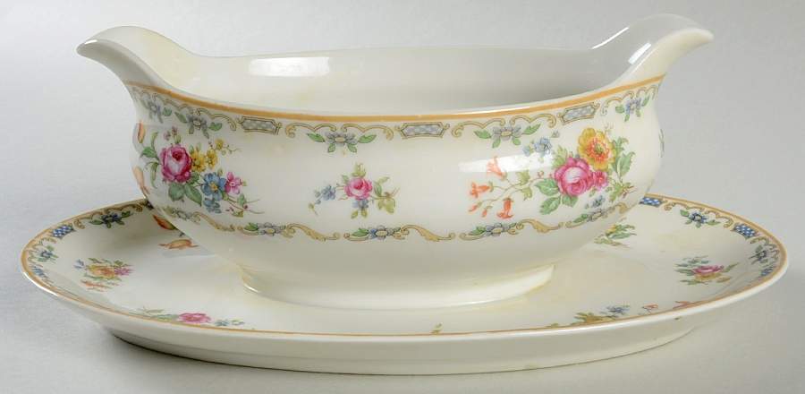 The Rochelle Gravy Boat with Attached Underplate by Charles Field Haviland-1