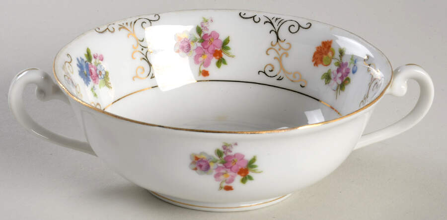CHK1 Cream Soup Bowl & Bread Plate/Saucer  Set by Chikaramachi (Japan)-1