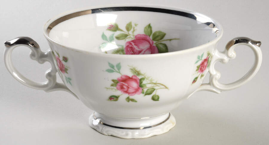 Rose Footed Cream Soup Bowl by Chalfonte-1