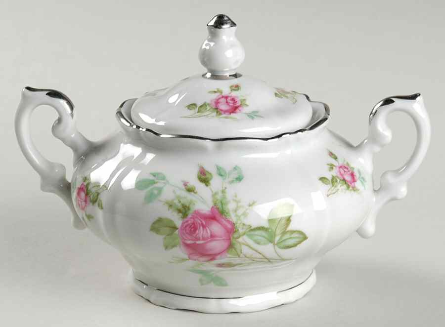 Rose Sugar Bowl & Lid by Chalfonte-1