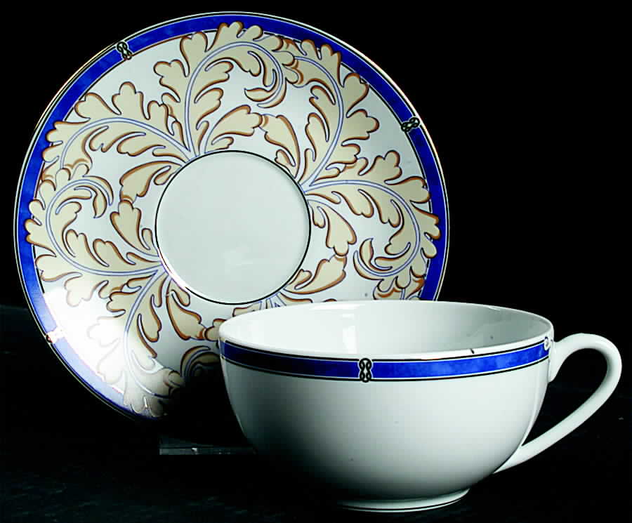 Aida Bleu Breakfast Cup & Saucer Set by Christofle-1
