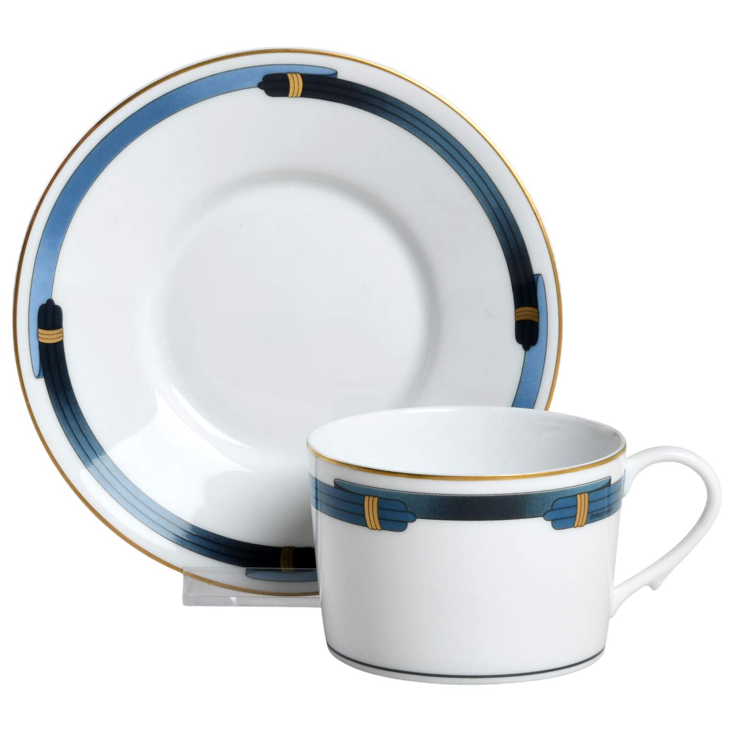 Iriana Bleu Flat Cup & Saucer Set by Christofle-1