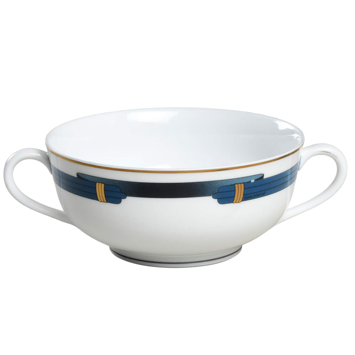 Iriana Bleu Flat Cream Soup Bowl by Christofle-1