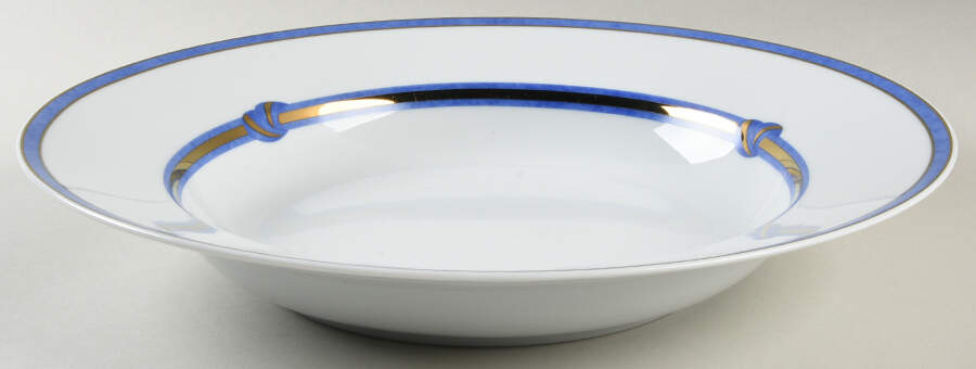 Rubanea Blue Round Shallow Bowl by Christofle-1