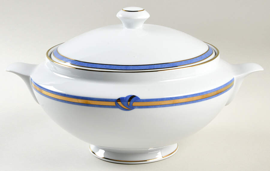 Rubanea Blue Round Covered Vegetable by Christofle-1
