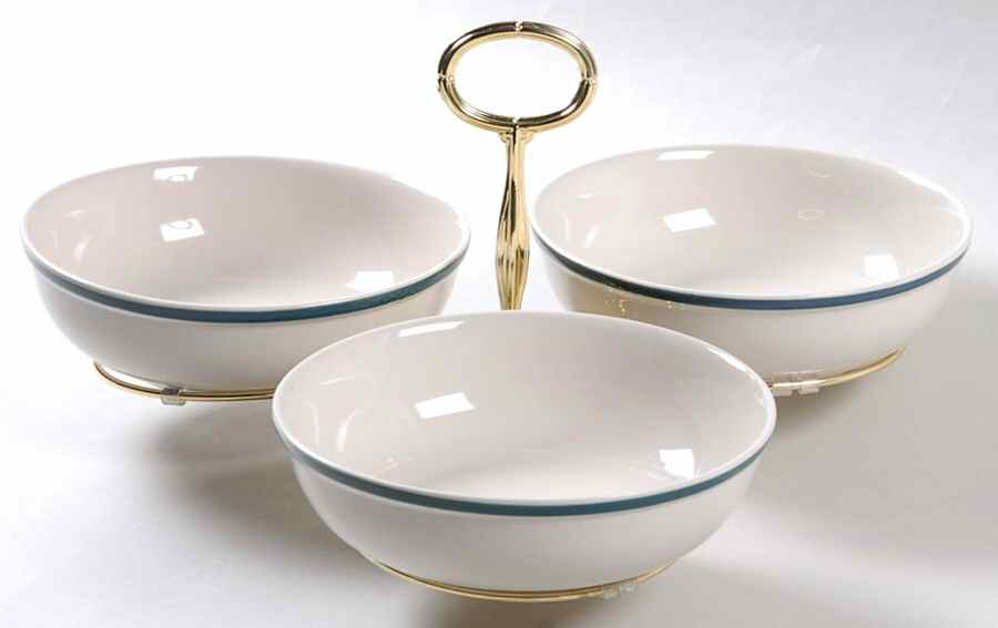 Apples (Casuals) 7" x 12" 3-Part Relish & Metal Stand (CERC) HC by China Pearl-1