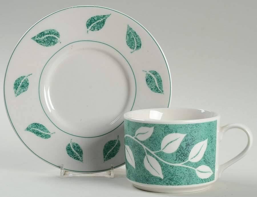 La Verde Flat Cup & Saucer Set by China Pearl-1