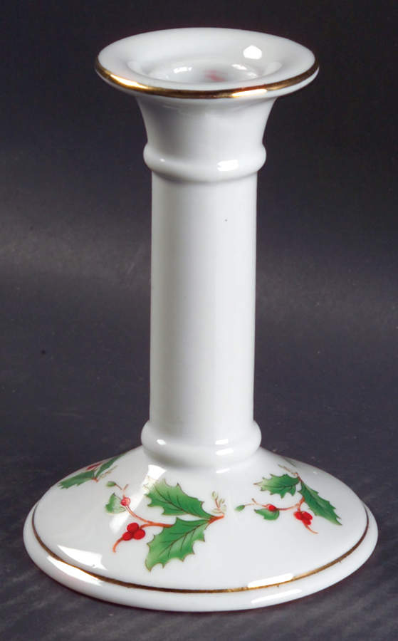 Noel (Brown Lettering Backstamp) 5" Candlestick by China Pearl-1