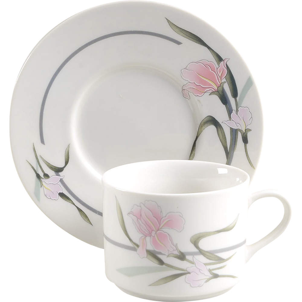Rhine Flat Cup & Saucer Set by China Pearl-1