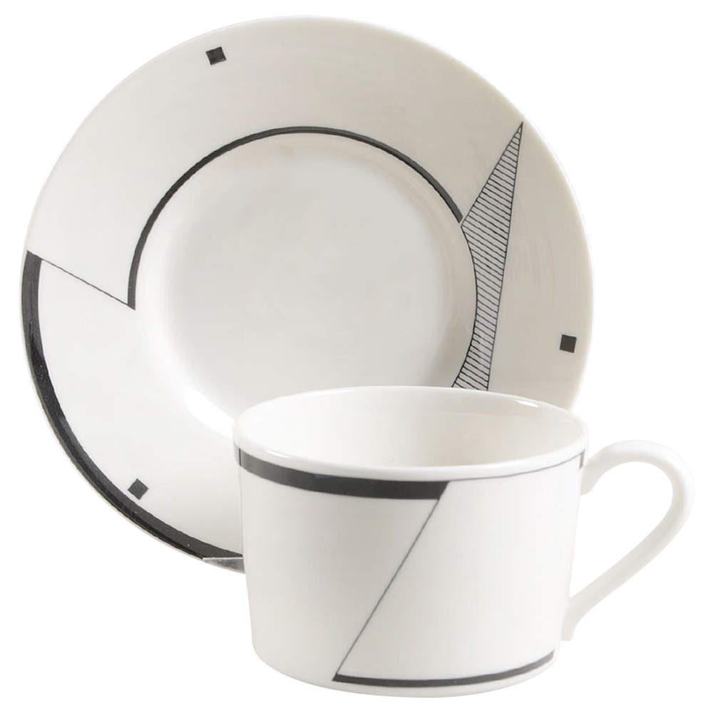 Angles Flat Cup & Saucer Set by Christopher Stuart-1