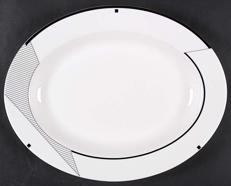 Angles 13" Oval Serving Platter by Christopher Stuart-1