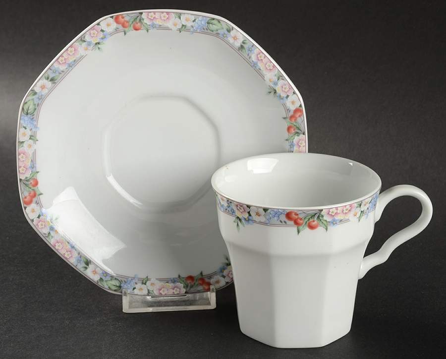 Floral Park Flat Cup & Saucer Set by Christopher Stuart-1