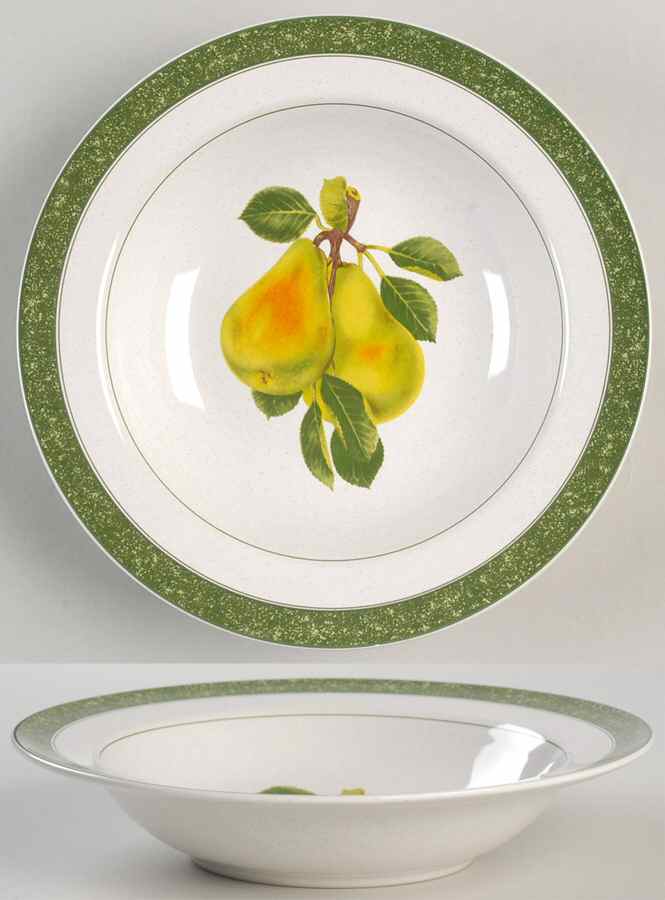 Fruit Delight Pear Rim Soup Bowl by Christopher Stuart-1