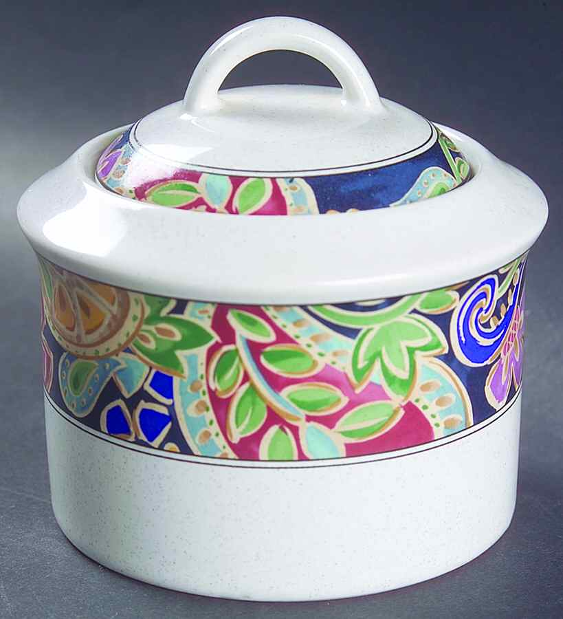 Paisley Mural Sugar Bowl & Lid by Christopher Stuart-1