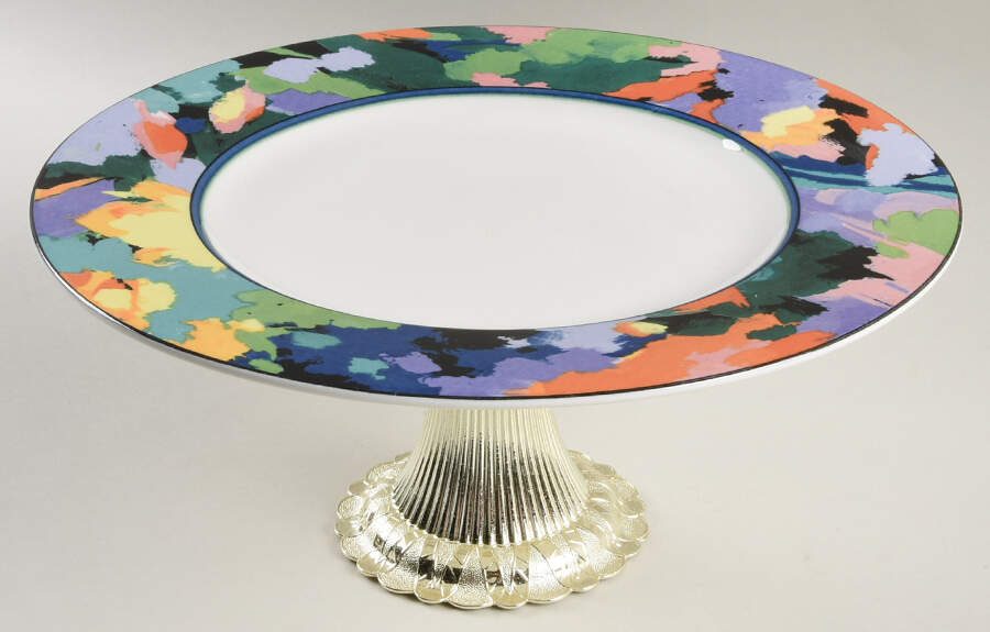 Van Gogh Cake Stand with 4"-5" Metal Pedestal  Hc by Christopher Stuart-1