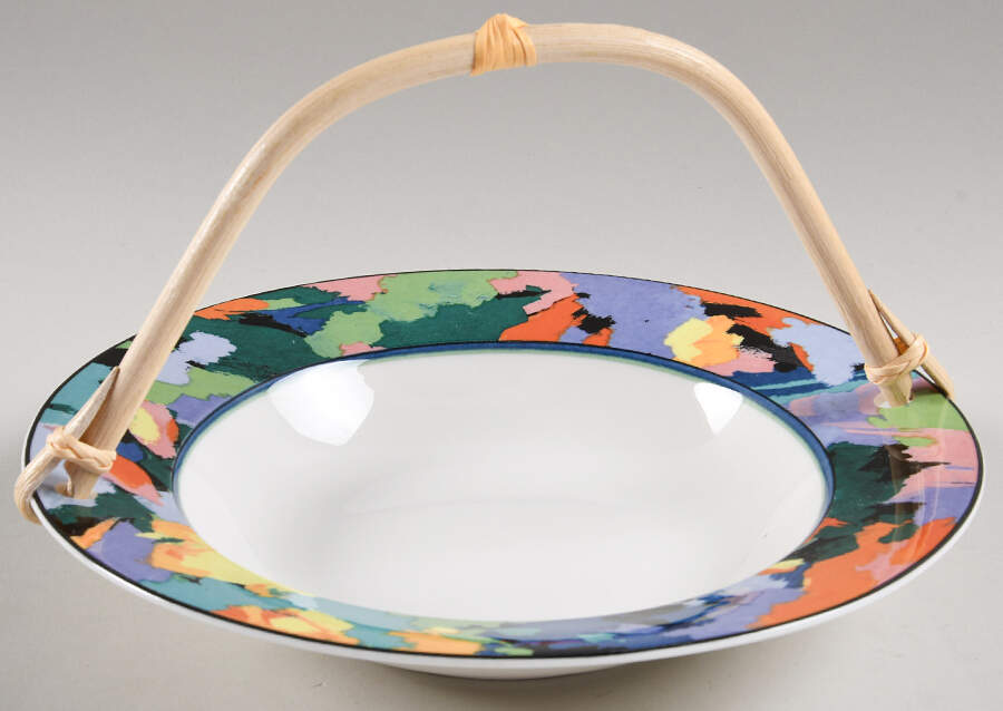 Van Gogh 7''-7 1/4'' Basket W/Bamboo Handle HC by Christopher Stuart-1