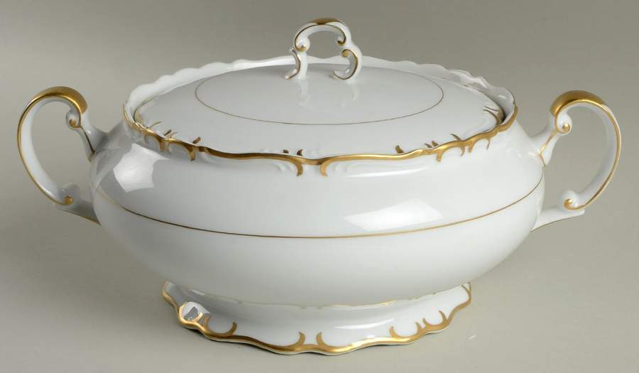 Gold Sharon Round Covered Vegetable by James Chatelaine-1