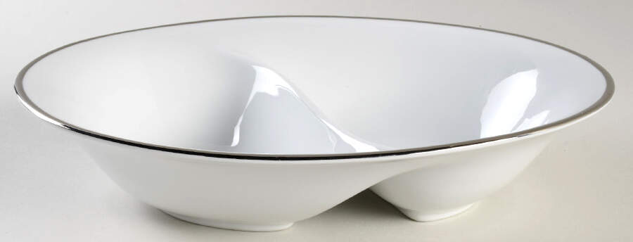 Moderne 10" Oval Divided Vegetable Bowl by James Chatelaine-1
