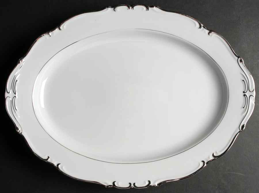 Silver Sharon 16" Oval Serving Platter by James Chatelaine-1
