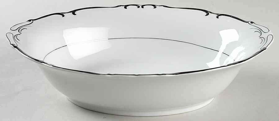 Silver Sharon 10" Oval Vegetable Bowl by James Chatelaine-1