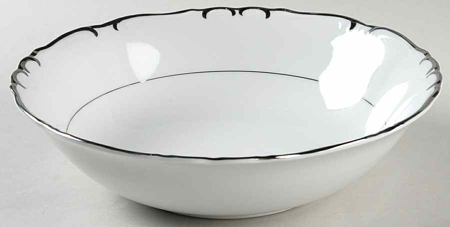 Silver Sharon 9" Round Vegetable Bowl by James Chatelaine-1