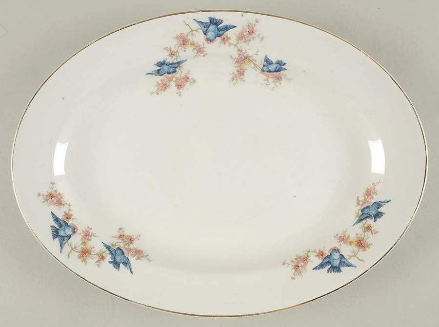 Bluebird 14" Oval Serving Platter by Cleveland (USA)-1