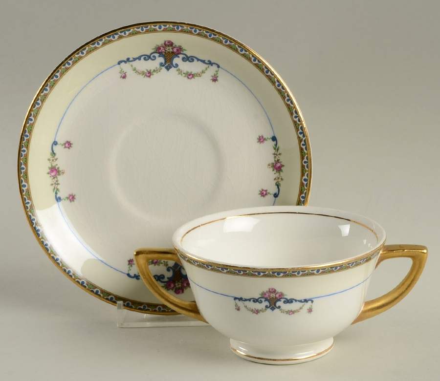 Tokio Footed Bouillon Cup & Saucer by Cleveland (USA)-1