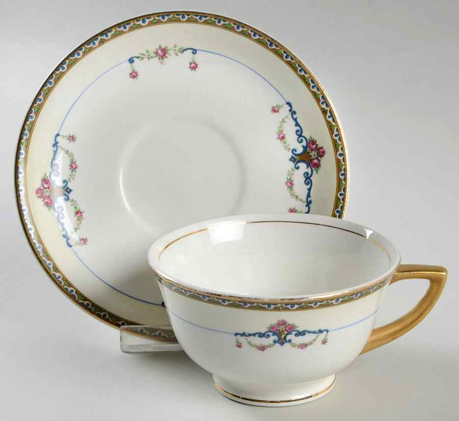 Tokio Footed Cup & Saucer Set by Cleveland (USA)-1