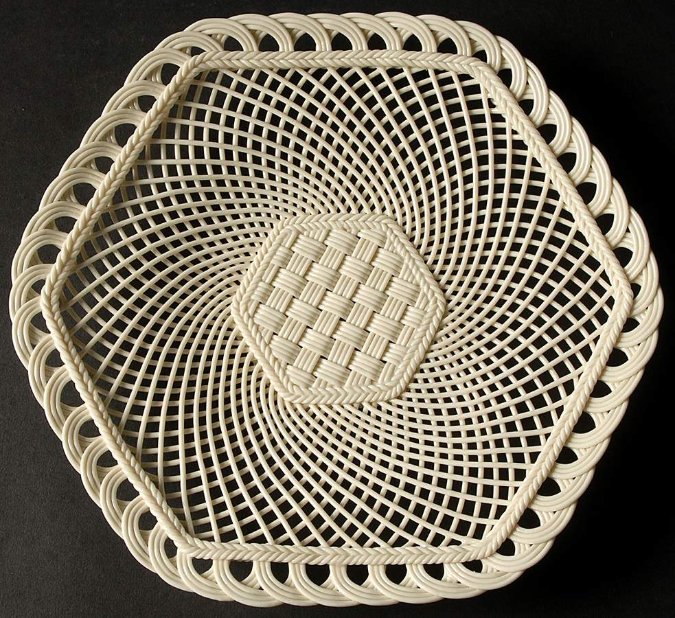 Cake Plates Hexagonal Cake Plate by Belleek Pottery (Ireland)-1