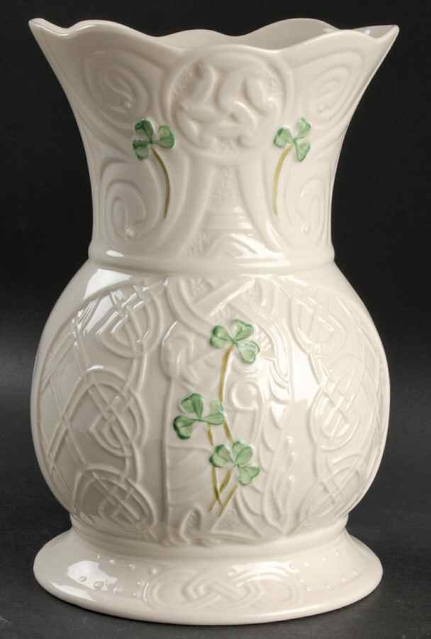 Shamrock Celtic Spirit Vase by Belleek Pottery (Ireland)-1