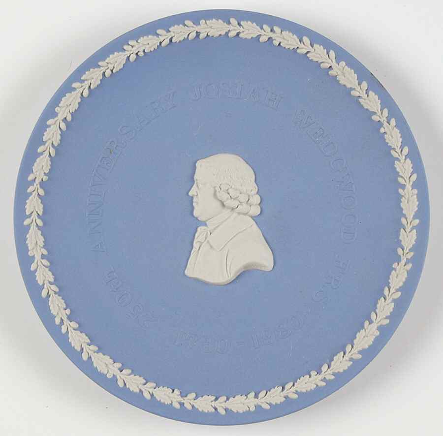Cream Color on Lavender (Pale Blue) Jasperware Collector Plate by Wedgwood-1