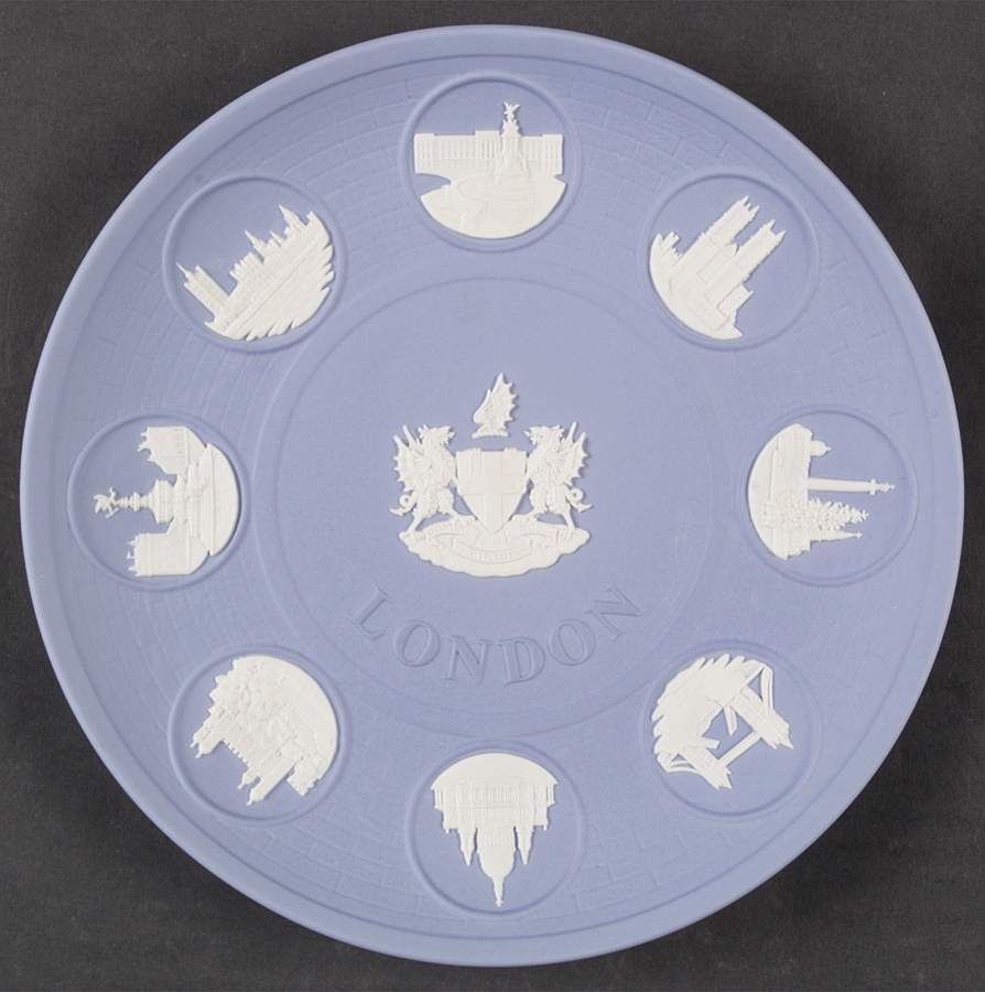 Cream Color on Lavender (Pale Blue) Jasperware Collector Plate by Wedgwood-1
