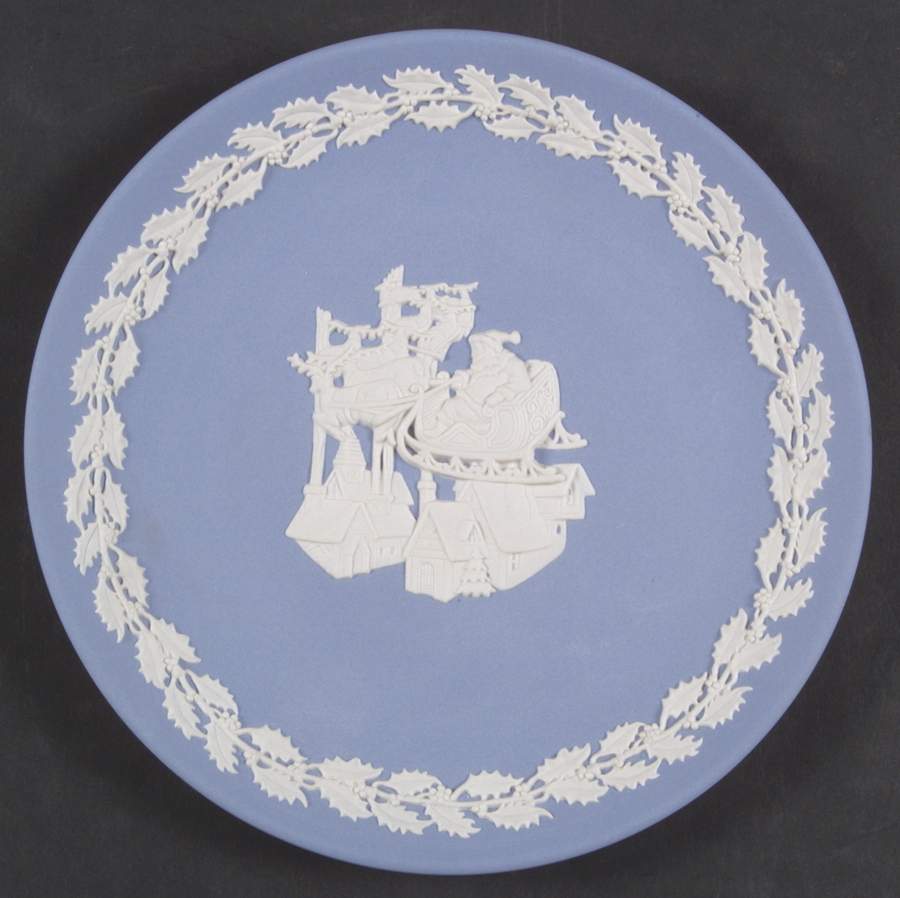 Cream Color on Lavender (Pale Blue) Jasperware Collector Plate by Wedgwood-1