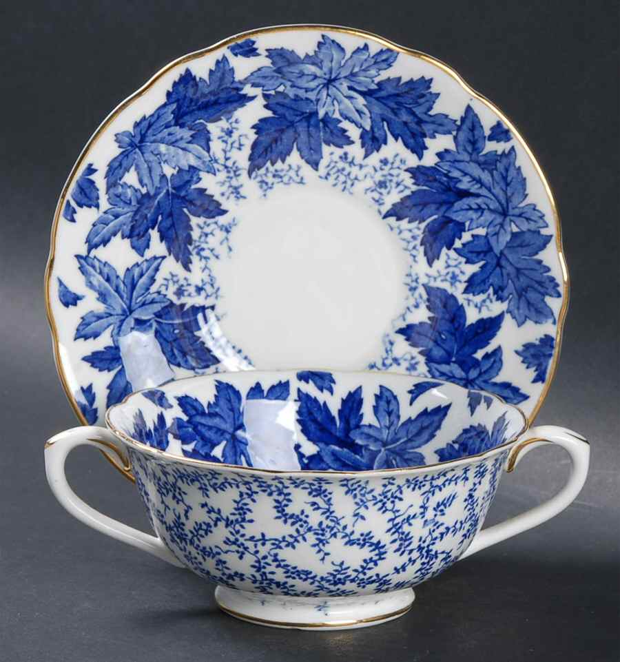 4891-A Footed Cream Soup Bowl & Saucer Set by Coalport-1