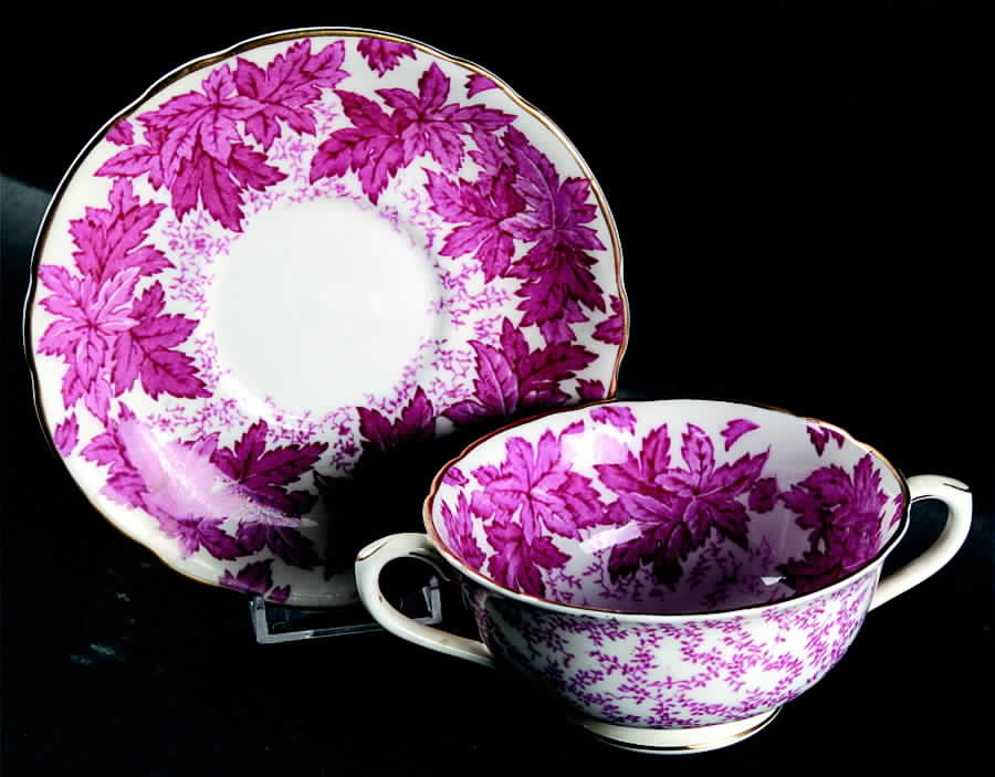 4891-B Footed Cream Soup Bowl & Saucer Set by Coalport-1