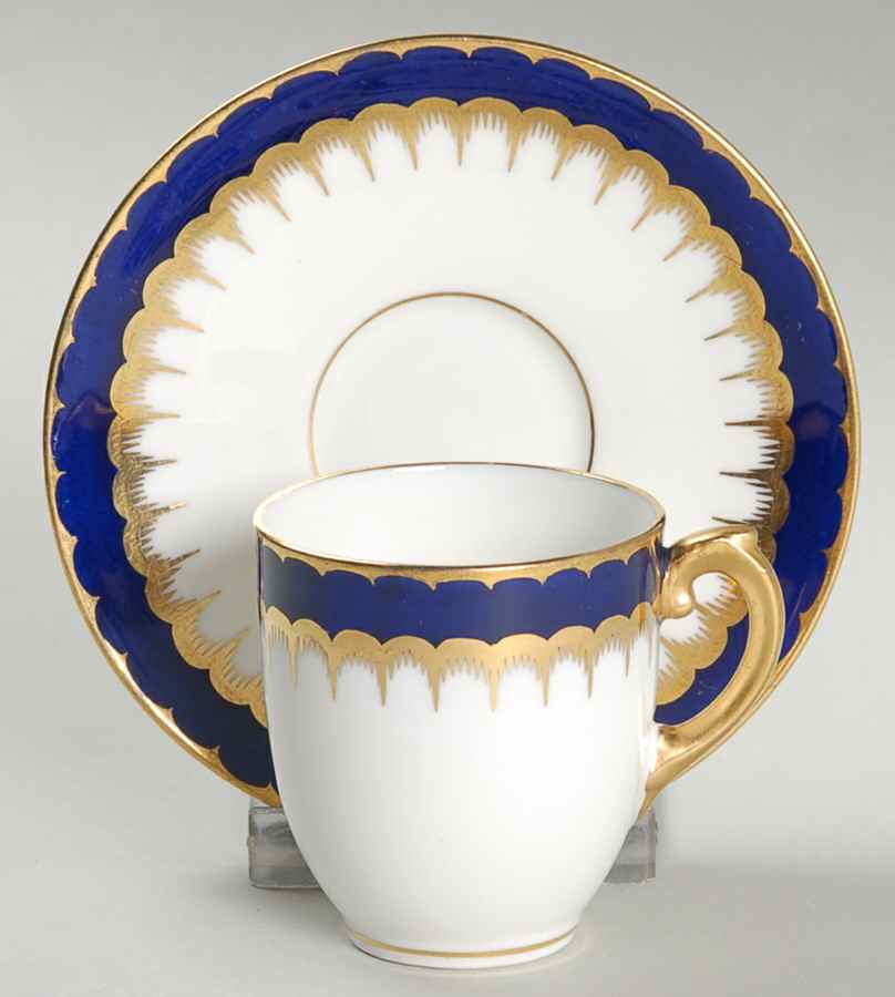 6143 Cobalt Blue Flat Demitasse Cup & Saucer Set by Coalport-1