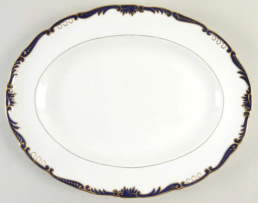 Admiral Cobalt Blue 14" Oval Serving Platter by Coalport-1